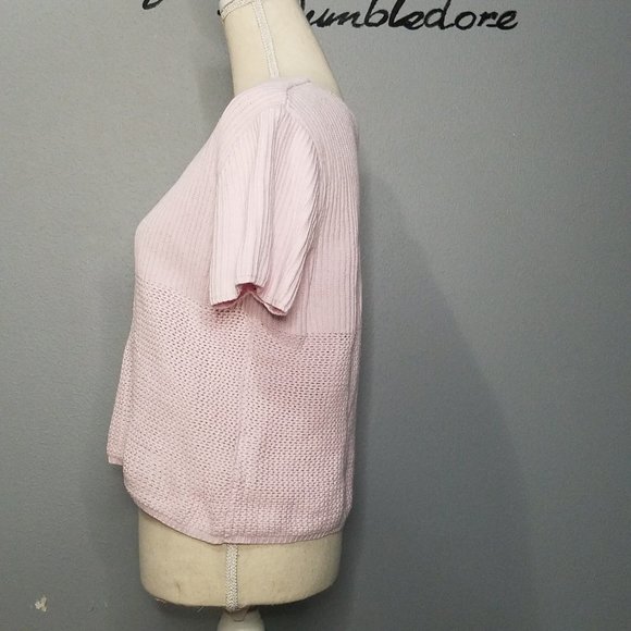 Vintage Liz Claiborne Pink Short-Sleeve Knit Sweater, M - Picture 5 of 9